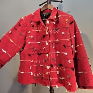 Coppola Red Embroidered Women's Jacket